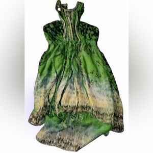 Ark & Co floral Tye dye summer nights bohemian halter neck high low dress Sz M